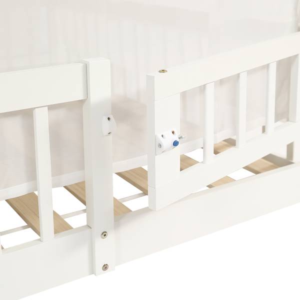 Kinderbett LucySafe Ⅰ Weiß - Holzwerkstoff - 151 x 183 x 207 cm