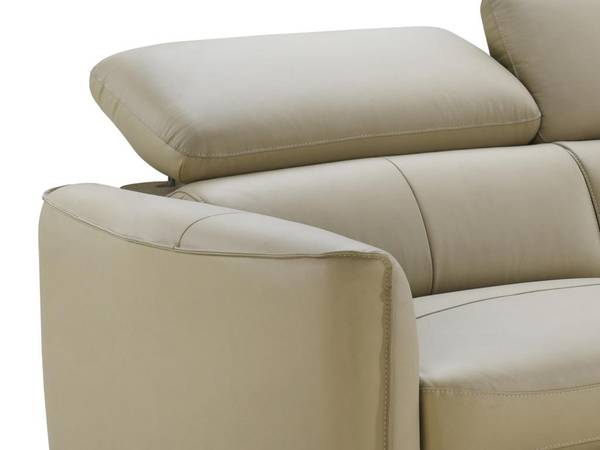 Sofa SALVI Beige - Echtleder - Textil - 179 x 77 x 248 cm