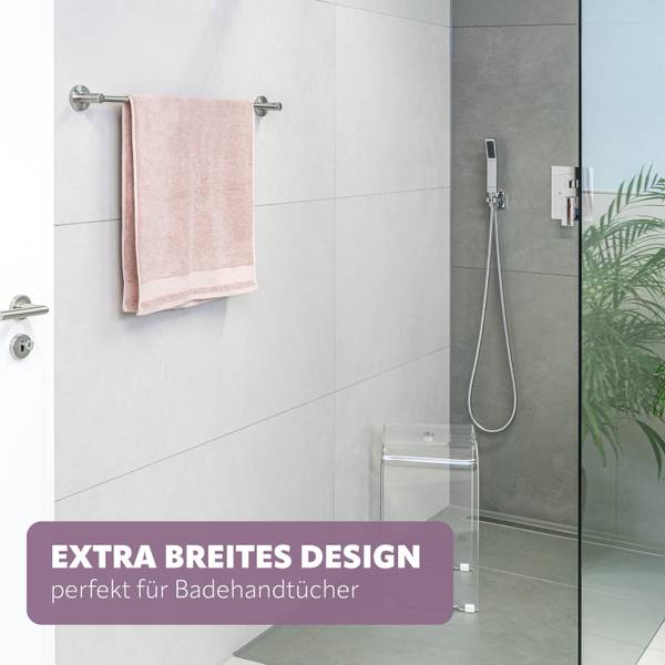 Badetuchstange Piazza 91552 Silber - Metall - 76 x 6 x 6 cm