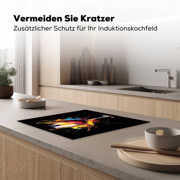 HERDABDECKPLATTE Graffiti Wein Rot - Vinyl - 59 x 52 x 1 cm