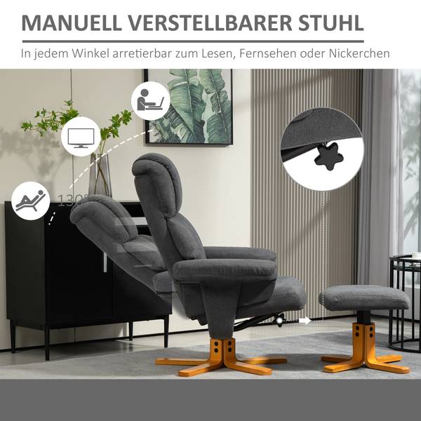 Relaxsessel 83B-111V00CG Grau - Textil - 80 x 104 x 79 cm