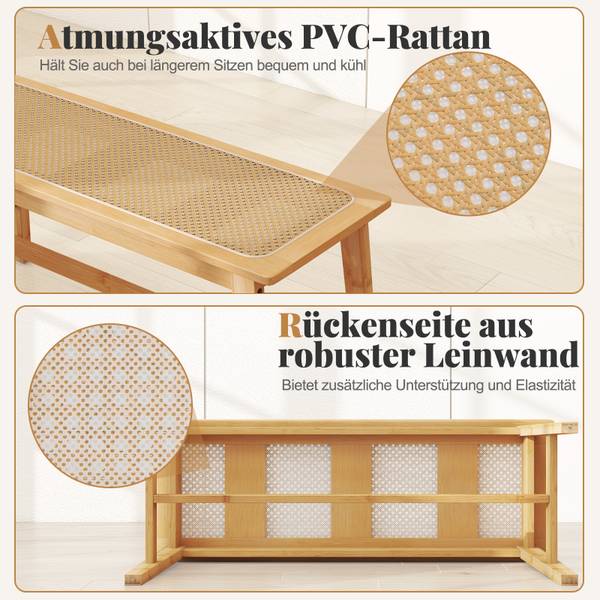 Sitzbank VH34673 Braun - Bambus - 35 x 45 x 100 cm