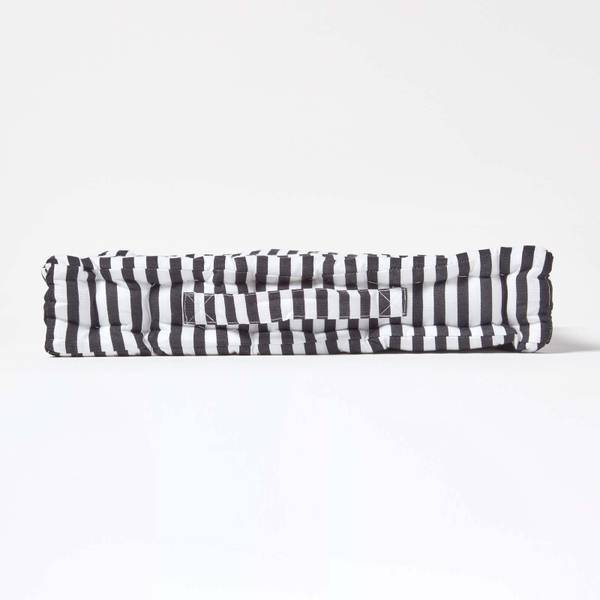 Zitkussen smalle strepen zwart - 40 x 8 x 40 cm