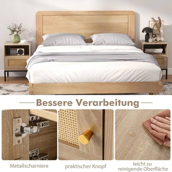 Nachttisch TG32842AM-3DE Braun - Holzwerkstoff - 40 x 57 x 40 cm