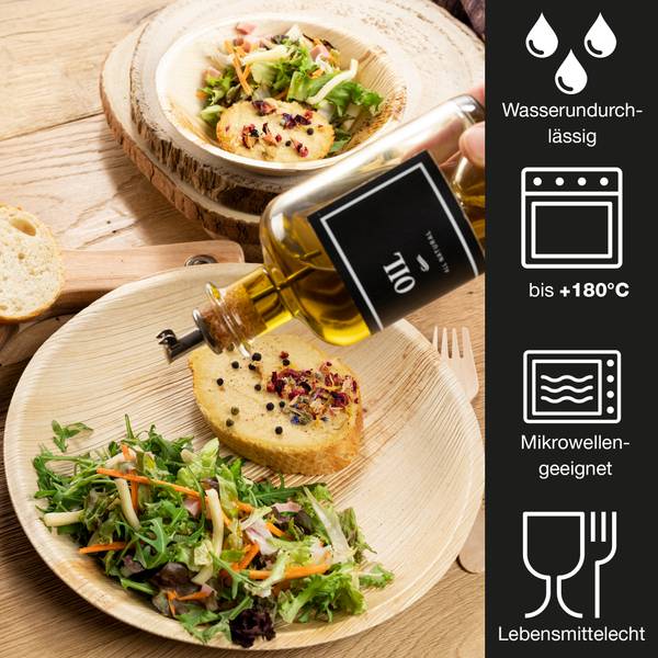 Palmblatt Geschirr Set (75-teilig) Holzwerkstoff - 21 x 12 x 21 cm