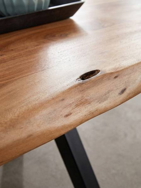 Couchtisch TIETAR Beige - Akazie - 115 x 37 x 64 cm