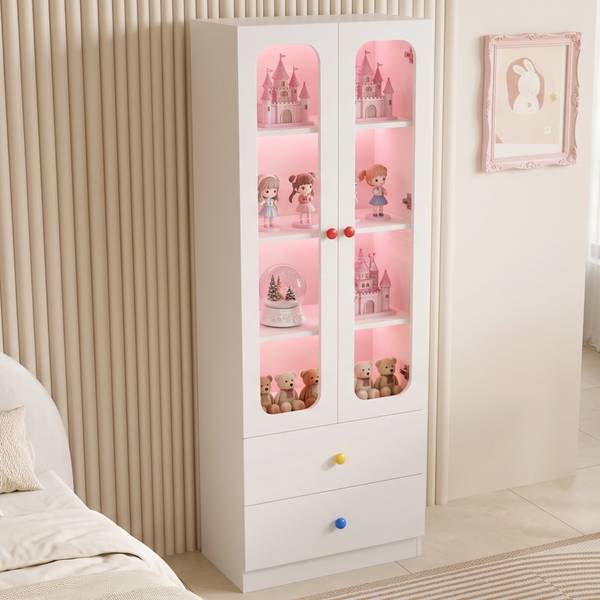 Vitrine DENGLOW39 Ⅵ Weiß - Holzwerkstoff - 60 x 170 x 35 cm
