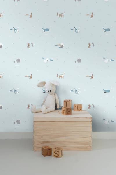 Tapete 640294 Blau - Papier - 53 x 1000 x 53 cm
