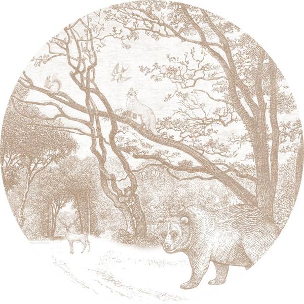 Selbstklebende Wandtattoo 159072 Braun - 70 x 70 x 70 cm