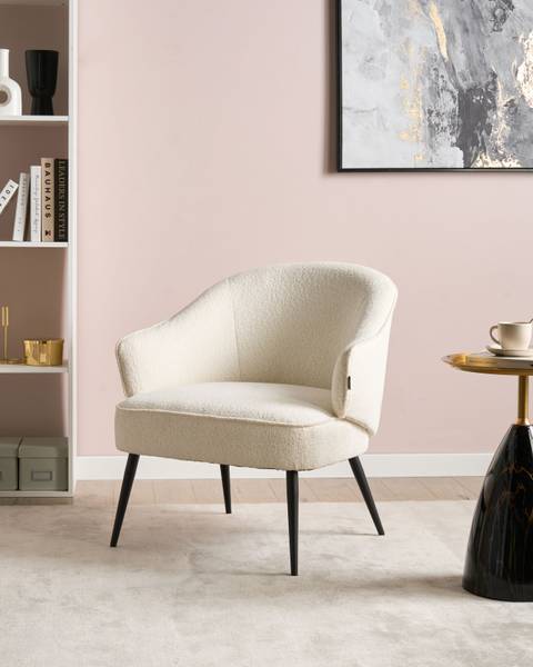 Sessel KAYLA Schwarz - Weiß - Textil - 70 x 77 x 76 cm