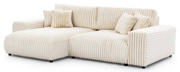 Ecksofa Mollis mit Schlaffunktion Beige - Ecke davorstehend links