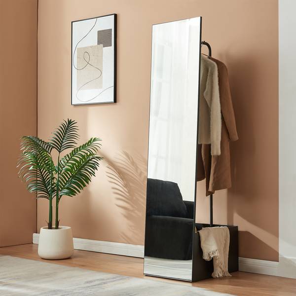 Miroir porte-manteau Saden Noir