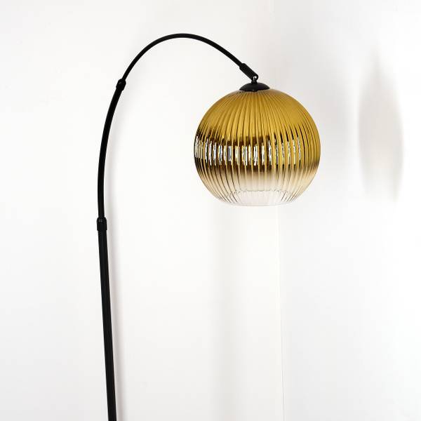 Stehlampe Cesaro Gold - Aluminium - Klarglas - Marmor - 105 x 185 x 72 cm