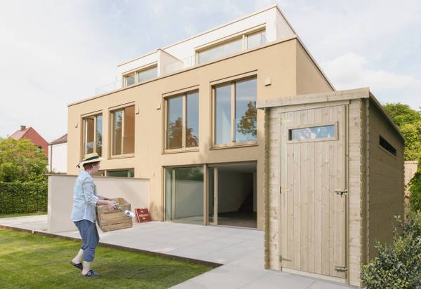 Gartenhaus mit Boden M306A+M306G Beige - Fichte - 130 x 190 x 235 cm