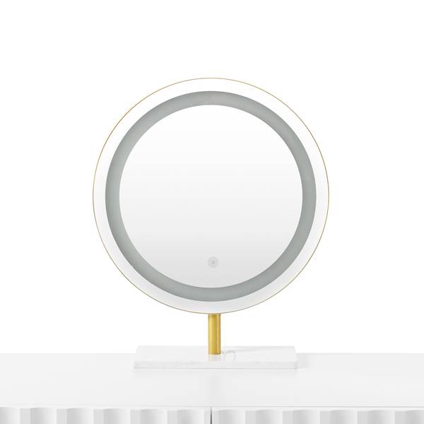 Kaptafel Spiegel WaveGLOW Ⅳ wit - plaatmateriaal op houtbasis - 100 x 127 x 40 cm