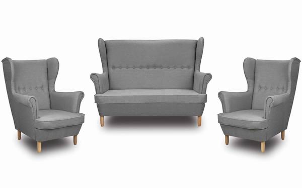Couchgarnitur Denver (3-tlg) Grau