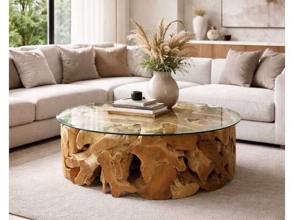 Couchtisch Elements Braun - Massivholz - 100 x 45 x 100 cm
