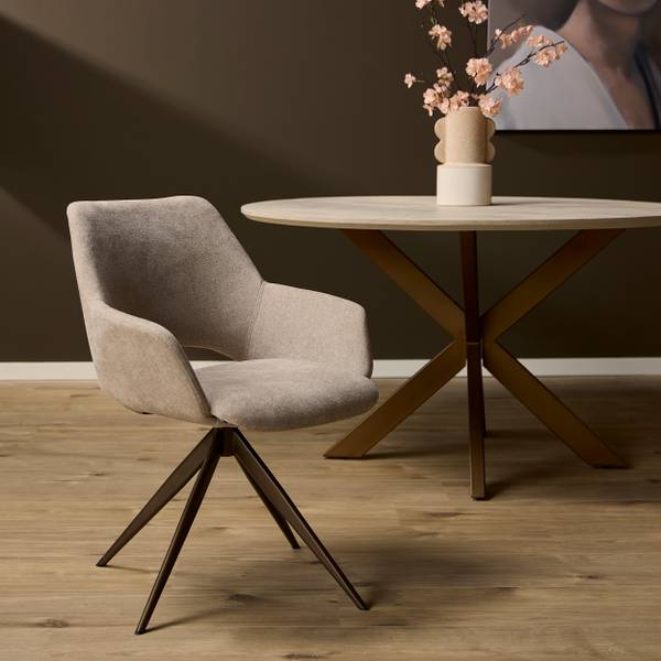 Esszimmerstuhl DAISY Beige - Textil - 61 x 82 x 60 cm