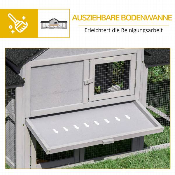 Kleintierstall D51-103GY Grau - Massivholz - 46 x 85 x 210 cm