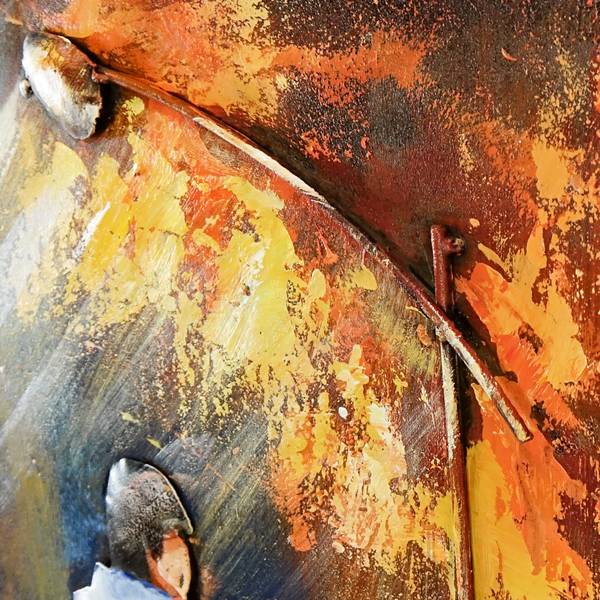 Metallbild 3D REGEN 4 Stahl - 120 x 80 x 5 cm