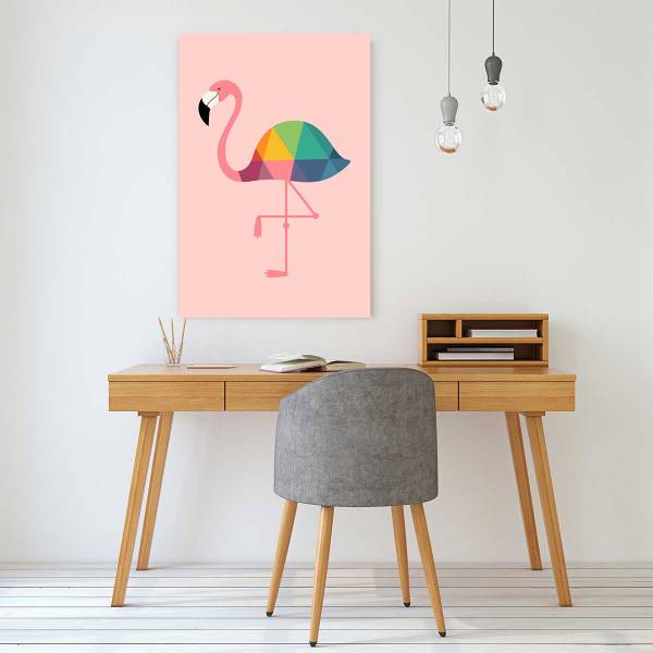 Tableau flamingo so girly Fibres naturelles - 30 x 45 x 1 cm