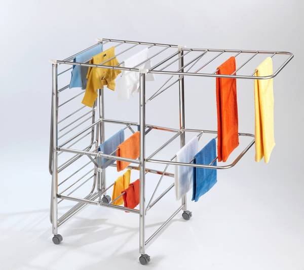 Wäschetrockner MOBILE, klappbar Silber - Metall - 58 x 109 x 186 cm
