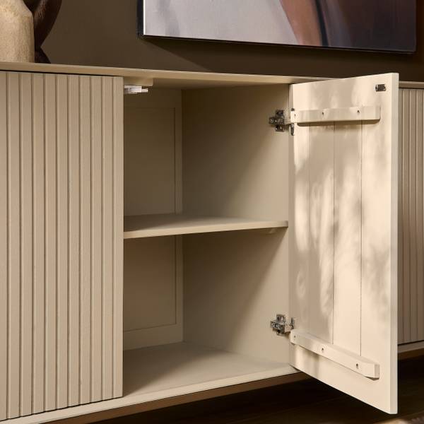 Sideboard MADISON Beige - Massivholz - 210 x 85 x 45 cm