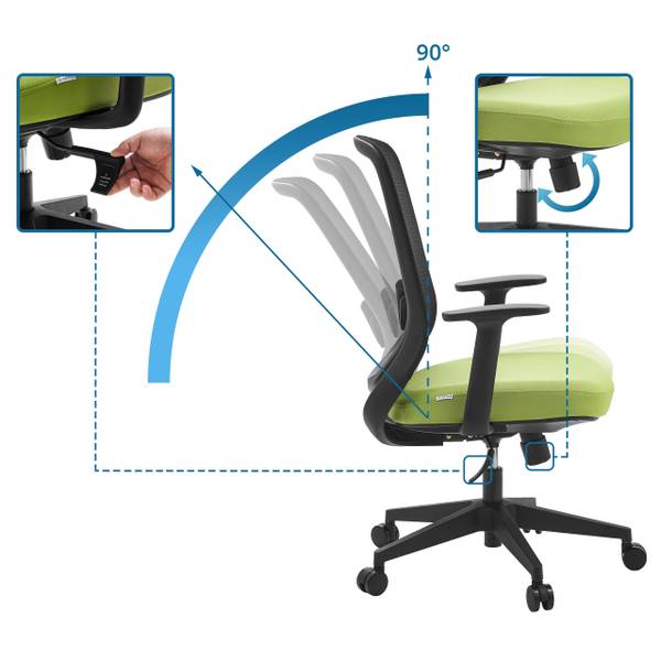 Bürostuhl Sedito Schwarz - Grün