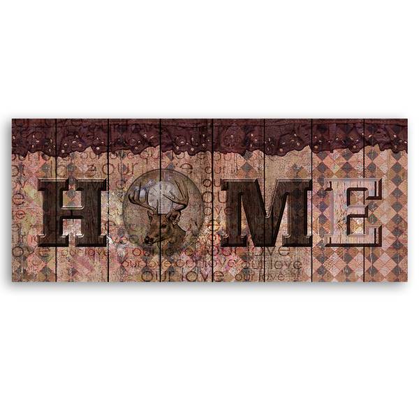 Wandbild schriftzug „home” retro 90 x 30 cm