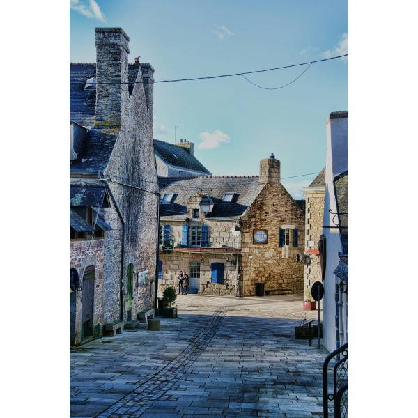 Tableau mural maison Concarneau Bleu - Acacia - 44 x 30 x 3 cm