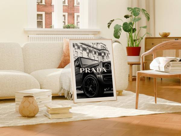 Poster Prada G-Klasse Schwarz - Weiß - 30 x 40 cm