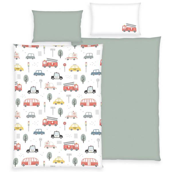 Kinder-Wendebettwäsche 210846 2-teilig Grau - Textil - 100 x 1 x 135 cm