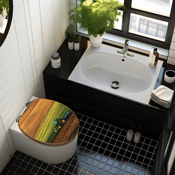 WC-Sitz mit Absenkautomatik Pflügen Braun - Bambus - Holzwerkstoff - 38 x 5 x 49 cm