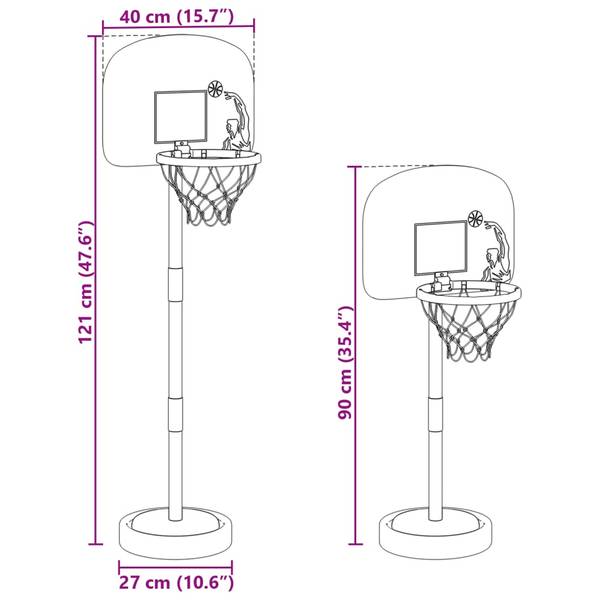 Basketbal Standaard 4016327 PVC - 27 x 121 x 27 cm