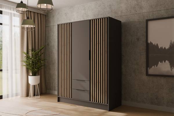 Kleiderschrank NELIA Graphit - Breite: 150 cm