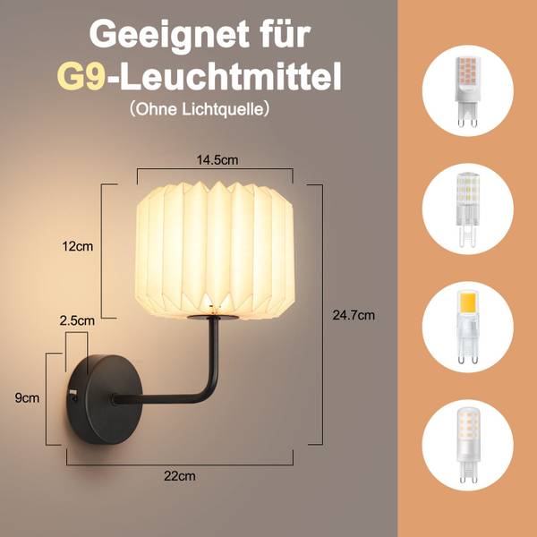 Wandlampe jghty Weiß - Eisen - 22 x 25 x 22 cm