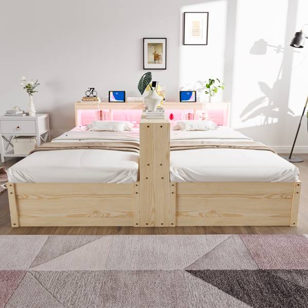 Kinderbett K-2049 Braun - Holzwerkstoff - 205 x 70 x 220 cm