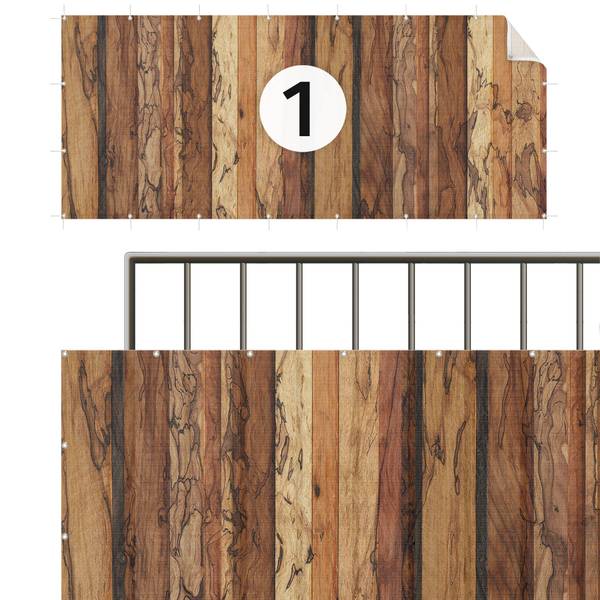 Balkon Sichtschutz Woody Flamed 350 x 75 cm