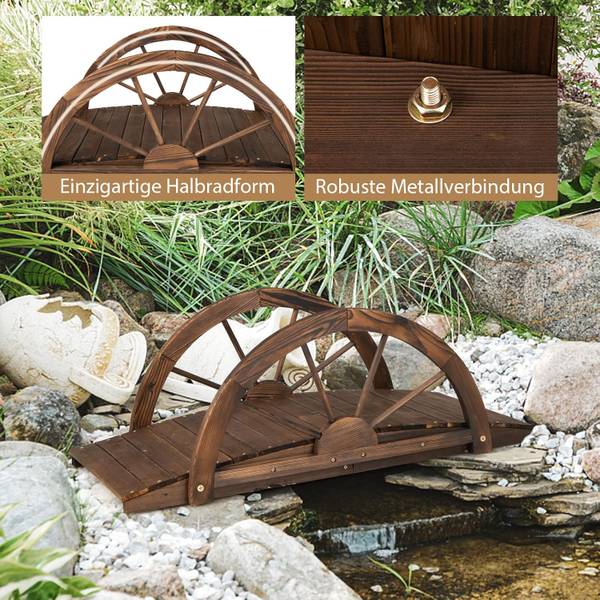 Holzbrücke ZB32026NZNL bruin - massief hout - 49 x 38 x 102 cm