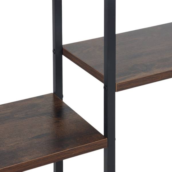 Konsolentisch mit 4 Ablagen Schwarz - Braun - Eisen - 80 x 75 x 22 cm