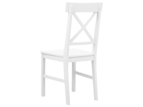 Esstischset BARLEE 5-tlg Weiß - Massivholz - 75 x 120 cm