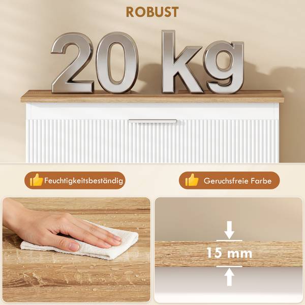 Waschbeckenunterschrank 834-932V90WT Weiß - Holzwerkstoff - 40 x 60 x 80 cm