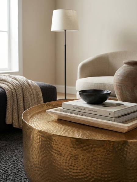 Couchtisch ANIENE mit Hammerschlag Gold