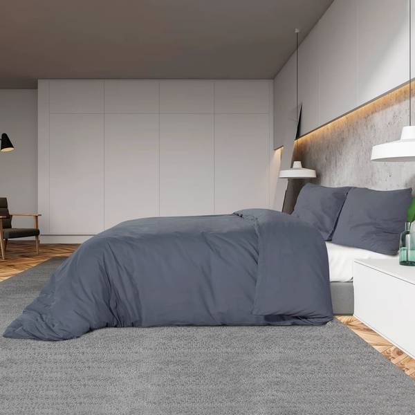 Bettwäsche 3016891-2 3-teilig Anthrazit - 260 x 240 cm