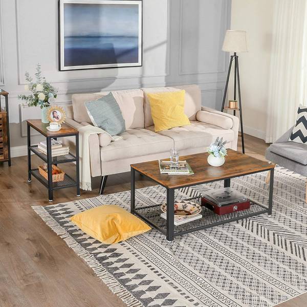 Beistelltisch Morristown I Metall - Braun / Schwarz