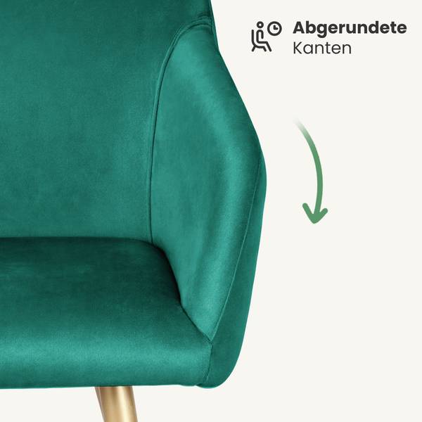 CHAISE ESTELLE Lot de 2 Vert - Doré