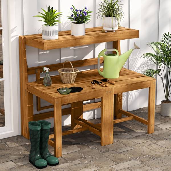 Gartenbank VH35572DE Braun - Holzwerkstoff - 90 x 80 x 55 cm