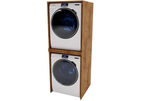Waschmaschinenschrank Pola Braun - Tiefe: 65 cm
