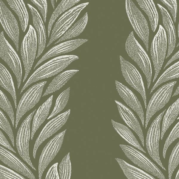 Vliestapete Coulderton Blatter Grün - Fleece - 52 x 1000 x 2 cm
