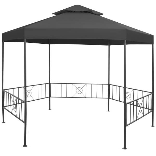 Gartenzelt 3004629 Grau - Stahl - 323 x 265 x 323 cm